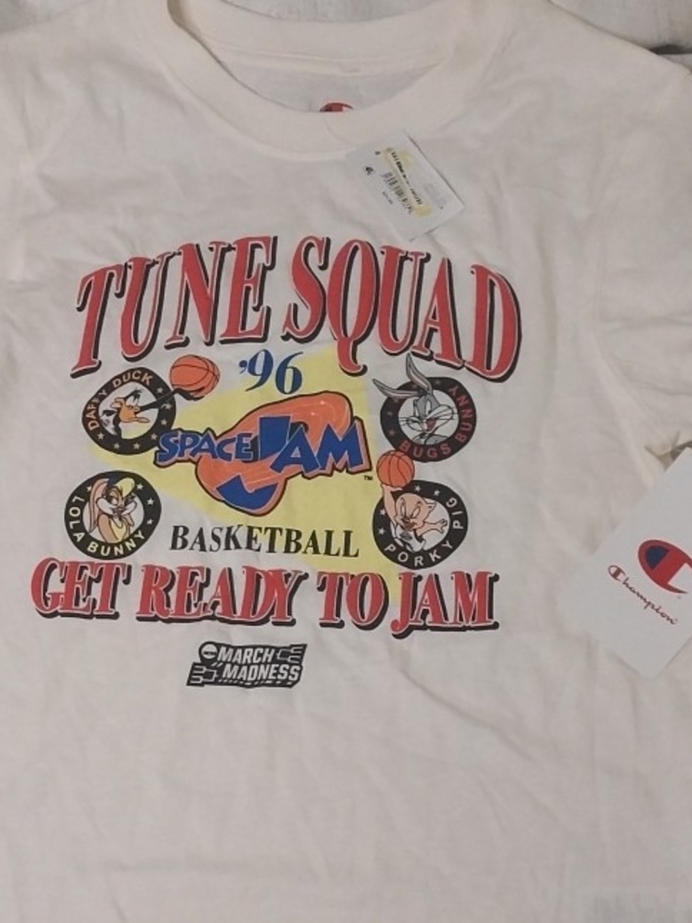 Champion White Space Jam Tune Squad Graphic Tee Kids L
